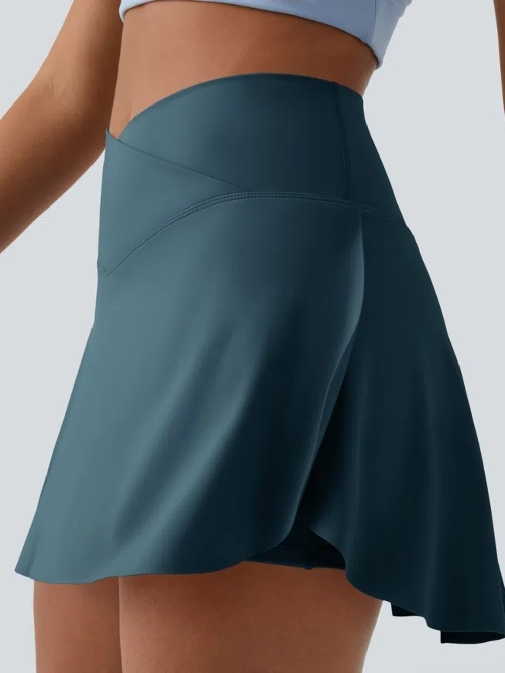 HALARA Deep Teal High-Waist Circle Skirt